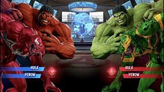 Red Hulk and Venom vs Hulk and Venom - MARVEL VS. CAPCOM: INFINITE