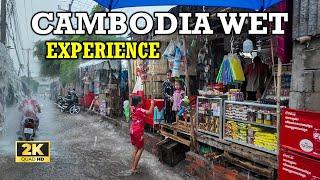 REAL WET EXPERIENCE | RAINY WALK in  TREA4 VILLAGE PHNOM PENH CAMBODIA | [2K] Walk Tour