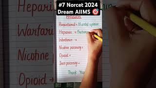 #7 Norcet exam 2024 Norcet preparation, #norcet #aiims #dreamaiims #norcetexampreparation #aimaiims