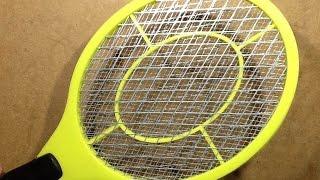 Inside a bug zapper racket / racquet , with schematic.