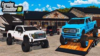 BUILDING $2,999,999 CAMPING MANSION! (LIFTED TRUCKS & CAN-AM) | FS25