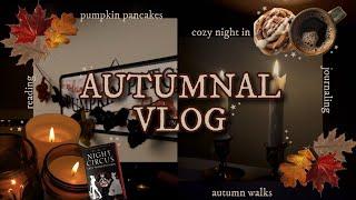 autumnal vlog | journal my autumn tbr, cozy night in, reading, pumpkin pancakes & autumn walks