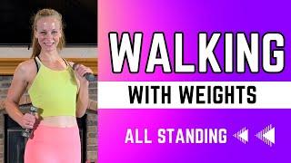 60 Minute WALKING WITH WEIGHTS WORKOUT // No Jumping, All Standing