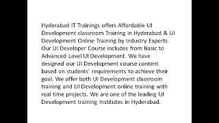 UI Development Training in Hyderabad with Live Projects