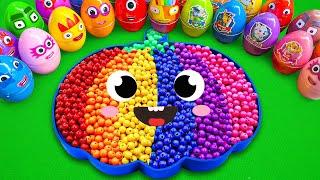 Rainbow Eggs SLIME: Digging Cocomelon Pumpkin with CLAY Coloring! Satisfying ASMR videos