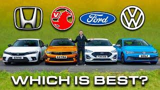 VW Golf v Ford Focus v Honda Civic v Astra review