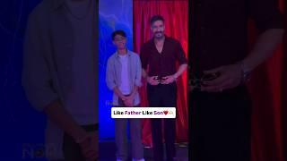 Yug With Dad Ajay Devgn At The Trailer Launch Of Maa️#yugdevgan #ajaydevgn #Maa #bollywoodnow