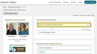 Quick Tips Using the Search Box on the Education Research Page