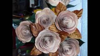 unique au monde. Fleur,Roses en écorce de bouleau naturel