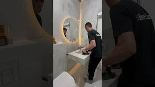 Установка раковины из керамогранита