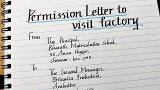 Permission Letter Writing//How to write a permission letter//Permission letter for factory visit