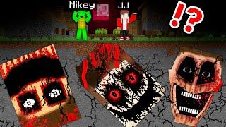 JJ and Mikey Found Biggest Mimics Heads Under the Village at Night in Minecraft- Maizen?!