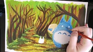 Motherly Notes Art Classes - Ghibli Totoro Painting -Miyazaki