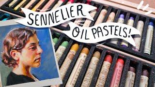 Using the FANCY oil pastels  Sennelier oil pastel portrait