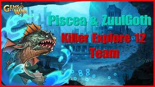 Gems of War Piscea and ZuulGoth Killer Explore 12 Team #gemsofwar #gemsofwartips #pvpteam