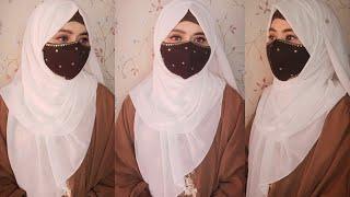 Simple School College  Hijab Styles 2024 With Mask | Quick And Easy Hijab Tutorial For Everyday |