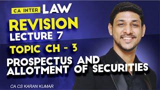 Prospectus & Allotment of Securities by CA KARAN KUMAR CA INTER LAW  for May-25 & Sep-25