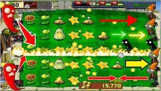 Peashooter vs  Potato Mine vs Squash vs Starfruit Vs All Zombies - Plants vs Zombies Hack