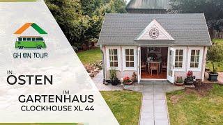 Ganz viel Liebe: Das Gartenhaus CLOCKHOUSE ® XL im Landhausstil in Osten [GH on Tour]