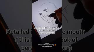 How to draw a perspective face #howtodrawanime #animedrawing