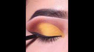 #shorts Yellow and Brown Simple eye makeup tutorial ||Very easy to create eyeshadow tutorial||Shilpa