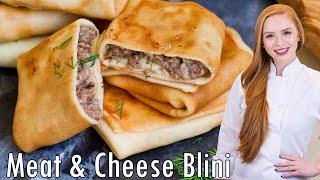 EASY Meat & Cheese Stuffed Blini Recipe - Russian Appetizer Recipe!