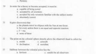 Astronomy Test #1: Early Astronomy