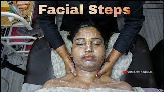 Facial Steps | Facial at parlour | Facial steps Tutorial | Proper hand movements Techniques massage