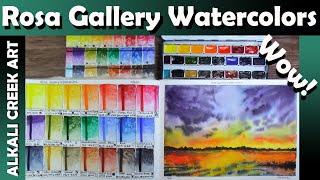 Rosa Gallery Watercolors Swatching and Painting! As Good as QoR?