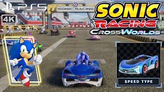 SONIC + SPEED Type CAR GAMEPLAY of Sonic Racing: CrossWorlds (PS5 - Closed Network Beta Test)