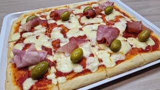 HOW TO MAKE SHEET PAN PIZZA - HIGH AND SOFT QUICK PIZZA DOUGH - Homemade Pizza Recipe