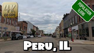 Driving Around Small Town Peru, Illinois in 4k Video