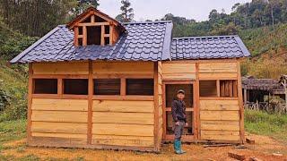 Off Grid Log Cabin Life | Fishshing The Wooden Wall.Cold Rain in The Cabin Without Power Grid.