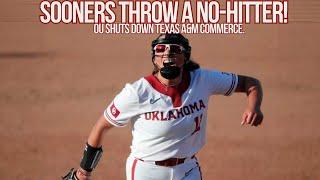 OU Softball Moves to 27-0 Behind a NO-HITTER