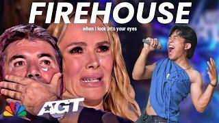 Golden Buzzer The judges cry Histerical when he heard the song Firehouse with an extraordinary voice