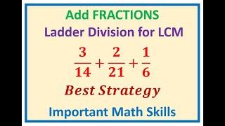 Add Three Fractions with Different Denominators LCM