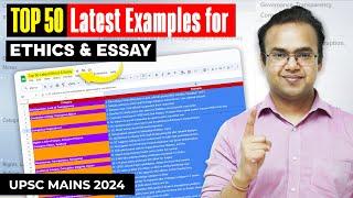 *TOP 50* Latest Examples for Ethics and Essay | UPSC Mains 2024