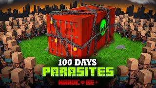 100 DAYS INSIDE A SECRET CONTAINER IN THE PARASITE APOCALYPSE IN MINECRAFT!