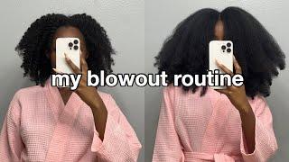 HOW I BLOWOUT MY THICK NATURAL HAIR | NO HEAT DAMAGE (type 4) ‍️