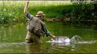 Oliver Edwards catches a trout with his Mohican Mayfly