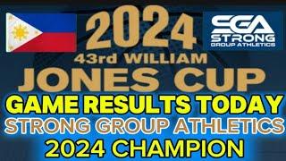 WILLIAM JONES CUP STANDINGS TODAY as of JULY 21, 2024 GAME RESULTS TODAY 2024 SGA CHAMPION