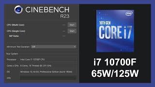 Intel Core i7-10700F Temperature Test with Cinebench R23