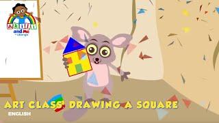 Art class with Bush Baby| Drawing a square | Akili & Me #artandcraft #drawingforkids #shapesdrawing