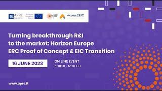 Turning breakthrough R&I to the market: Horizon Europe ERC Proof of Concept & EIC Transition