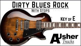 Dirty Blues Rock in E with Stops | Guitar Backing Track