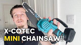 X-COTEC Mini Chainsaw 6'', Small Cordless Chainsaw with Safety Lock