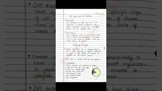 Class 11 Biology | Cell cycle and cell division handwritten notes | NCERT | CBSE | NEET | BSEB | JEE