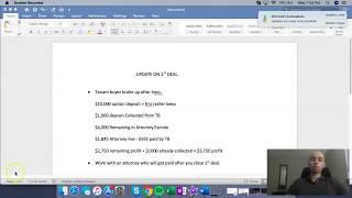 Wholesaling Lease Options | Closing Update On 1st deal