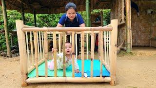 14-year-old Single Mother - How to Make a Bamboo Baby Crib - Daily Life, Baby Food