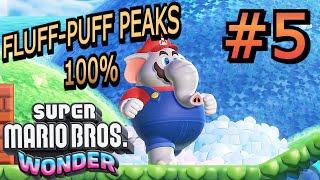 Super Mario Bros. Wonder | Gameplay Walkthrough | Episode 5 | W2 Fluff-Puff Peaks | 100% Complete!